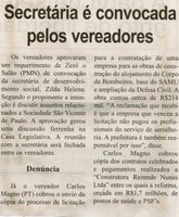  Secretária é convocada pelos vereadores. Correio de Minas, Conselheiro Lafaiete, 05 set. 2015, 417ª ed. , p. 6.
