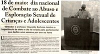 18 de maio: dia nacional de Combate ao Abuso e Exploração Sexual de Crianças e Adolescentes. Jornal Correio da Cidade, Conselheiro Lafaiete, 22 mai. 2021, 1577ª ed., Caderno Política, p. 04.