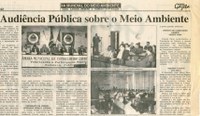 1ª Audiência Pública sobre o Meio Ambiente. Jornal Nova Gazeta,  Conselheiro Lafaiete, 09 a 15 jun. 2001, 161ª ed., p. 02.