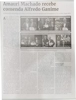 Amauri Machado recebe comenda Alfredo Ganime. Jornal Correio da Cidade, Conselheiro Lafaiete, 01 a 07 de jun. 2024, 1733ª ed., Especial, p. 37.