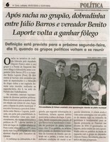 Após racha de grupão, dobradinha entre Júlio e Benito Laporte volta a ganhar fôlego. Jornal Correio da Cidade, Conselheiro Lafaiete, 09 a 15 jul. 2016, 1325ª ed. Caderno Política, p. 6.