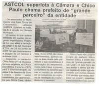 ASTCOL superlota à Câmara e Chico Paulo chama prefeito de "grande parceiro" da entidade. Jornal Expressão Regional, Conselheiro Lafaiete ,12 mai. 2018 a 18 mai. 2018, 530ª ed., p. 3.