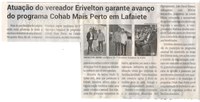 Atuação do vereador Erivelton garante avanço do programa Cohab Mais Perto em Lafaiete. Jornal Correio da Cidade, Conselheiro Lafaiete, 31 jan. a 06 fev. 2026, 1813ª ed., Política, p. 4.