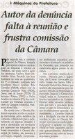 Autor da denúncia falta à reunião e frustra comissão da Câmara. Jornal Correio da Cidade, Conselheiro Lafaiete, 04 jun. 2011, p. C8.