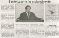 Benito Laporte faz esclarecimentos. Correio de Minas, Conselheiro Lafaiete, 06 set. 2014, p. 4.