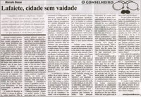 BESSA, Marcelo. Lafaiete, cidade sem vaidade. Correio de Minas, Conselheiro Lafaiete,  28 set. 2013, O Conselheiro, p. 05.