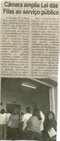 Câmara amplia Lei das Filas ao serviço público. Correio de Minas, Conselheiro lafaiete, 09 jul. 2007, 161ª ed., p. 03. 