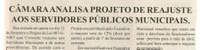 Câmara analisa projeto de reajuste aos servidores públicos municipais. Folha Livre, Conselheiro lafaiete, 16 de fev. 2 008, p. 14.
