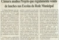 Câmara analisa Projeto que regulamenta venda de lanches nas Escolas da Rede Municipal. Folha Livre, Conselheiro lafaiete, 12 ago. 2006, 283ª ed., p. 13.