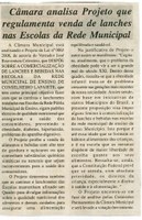  Câmara analisa Projeto que regulamenta venda de lanches nas Escolas da Rede Municipal. Jornal Nova Gazeta, 12 ago. 2006, 425ª ed. , p. 10.