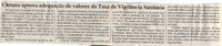 Câmara aprova adequação de valores da Taxa de Vigilância Sanitária. Jornal Correio da Cidade, Conselheiro Lafaiete, 23 dez. 2017 a 29 dez. 2017, 1401ª ed., Caderno Política, p 6.