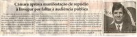 Câmara aprova manifestação de repúdio à Invepar por faltar à audiência pública. Jornal Correio da Cidade, Conselheiro Lafaiete, 16 set. 2017 a 22 set. 2017, 1387ª ed., Caderno Política, p 4.