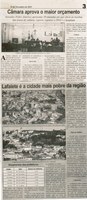 Câmara aprova o maior orçamento. Correio de Minas, Conselheiro Lafaiete, 15 nov. 2015, 419ª ed. p.3.