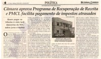 Câmara aprova Programa de Recuperação de Receita e PMCL facilita pagamento de impostos atrasados. Jornal Correio da Cidade, Conselheiro Lafaiete, 24 jun. 2017 a 30 jun. 2017, 1375ª ed., Caderno Política,p.6 