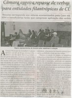 Câmara aprova repasse de verbas para entidades filantrópicas de CL. Jornal Correio da Cidade, Conselheiro Lafaiete, 17 jul. 2015, p.4.