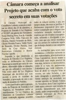  Câmara começa a analisar Projeto que acaba com o voto secreto em suas votações. Folha Livre, Conselheiro Lafaiete, 29 set. 2007, 340ª ed., p. 02.