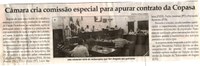 Câmara cria comissão especial para apurar contrato da Copasa. Jornal Correio da Cidade, Conselheiro Lafaiete, 21 out. 2017 a 27 out. 2017, 1392ª ed., Caderno Política, p 4.