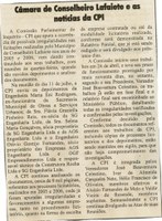Câmara de Conselheiro Lafaiete e as notícias da CPI. Jornal O Dossiê, Conselheiro Lafaiete, 21 jul. 2007, 162ª ed., p. 09. 