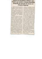 Câmara de Conselheiro Lafaiete vota Projeto que institui o Sistema Municipal Integrado de Inserção de Jovens no Primeiro Emprego. Jornal O dossiê, Conselheiro Lafaiete, 19 mai. 2007, ed. 155, p. 04