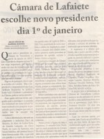 CÂMARA de Lafaiete escolhe novo presidente dia 1º de janeiro. Jornal Correio da Cidade, Conselheiro Lafaiete, 12 a 18 dez. de 2020, 1555ª ed., Caderno Política 2020, p. 4.