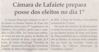 CÂMARA de Lafaiete prepara posse dos eleitos no dia 1º. Jornal Correio da Cidade, Conselheiro Lafaiete, 19 a 25 de dezembro de 2020, 1556ª ed., Caderno Política, 2020, p.6.