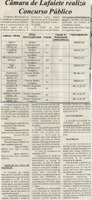 Câmara de Lafaiete realiza Concurso Público. Folha Livre, Conselheiro Lafaiete, 29 dez. 2007, 494 edª,p. 8.