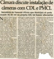 Câmara discute instalação de câmeras com CDL e PMCL. Jornal Correio da Cidade, Conselheiro Lafaiete, 18 maio 2007,  855ª ed., p. 02.