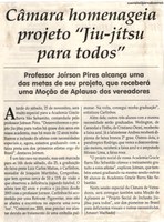 Câmara homenageia projeto "Jiu-jítsu para todos". Jornal Correio da Cidade, Conselheiro Lafaiete, 25 nov. 2017 a 01 dez. 2017, 1397ª ed., Caderno Esporte, p 38.