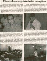 Câmara Homenageia trabalho evangélico. Jornal Nova Gazeta, Conselheiro Lafaiete, 02 mar. 2013 a 08 mar. 2013, [s.p.]