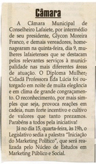  Câmara. Jornal Correio da Cidade, Conselheiro Lafaiete, 11 mar. 2006, 794ª ed., p. 27.