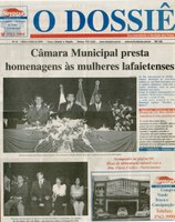  Câmara Municipal presta homenagens às mulheres lafaietenses. Jornal O Dossiê, Conselheiro Lafaiete,18 mar. a 01 abr. 2002, 19ª ed., p. 01.