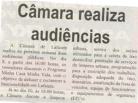Câmara realiza audiências. Correio de Minas, Conselheiro Lafaiete, 06 set. 2014, p. 2.