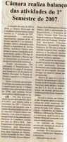 Câmara realiza balanço das atividades do 1º Semestre de 2007. Jornal Nova gazeta, Conselheiro Lafaiete, 21 jul. 2007, 471ª ed., p. 02. 