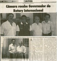 Câmara recebe Governadodo Rotary Internacional. Jornal O Dossiê, Conselheiro Lafaiete, 01 set. 2007, Política, 168ª ed., p. 14.