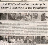 Convenções desenham quadro pré-eleitoral com recuo de três postulantes. Jornal Correio da Cidade, 06 ago. 2018 a 10 ago. 2018. 1433ª ed., Caderno Política, p. 6.