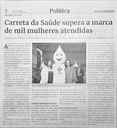 Carreta da Saúde supera a marca de mil mulheres atendidas. Jornal Correio da Cidade, Conselheiro Lafaiete, 14 a 20 mar. 2026, 1818ª ed., Política, p. 2.