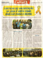 Cartilha de valorização da vida é vista como uma luz para o Brasil. Jornal Correio da Cidade, Conselheiro Lafaiete, 23 set. 2017 a 29 set. 2017, 1388ª ed., Caderno Cultura, p 1.