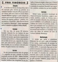 CHEGADA; Cavacou. Jornal Correio da Cidade, Conselheiro Lafaiete, 07 a 13 mar. 2020 , 1515ª ed. , Caderno Opinião, Frei Tibúrcio, p. 8.