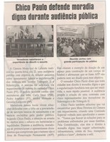 Chico Paulo defende moradia digna durante audiência pública. Jornal Correio da Cidade, Conselheiro Lafaiete, 25 mar. 2017 a 31 mar. 2017, 1362ª ed.,Caderno Político, p. 6.