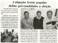 Coligação frente popular define pré-candidatos a eleição. Jornal Expressão Regional, Conselheiro Lafaiete, 15 a 22 jul. 2016, 439ª X ed., p. 3. 