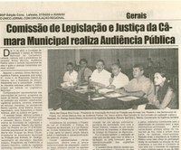  Comissão de Legislação e Justiça da Câmara Municipal realiza Audiência Pública. Jornal Nova Gazeta, 27 abr. a 03 mai., 204ª ed., s. p. .