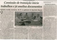 Comissão de transição inicia trabalhos e já analisa documentos. Jornal Correio da Cidade, Conselheiro Lafaiete, 22 a 28 out. 2016, 1340ª ed., Caderno Política, p. 4.