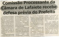  Comissão Processante da Câmara de Lafaiete recebe defesa prévia do Prefeito. Jornal Nova Gazeta, Conselheiro Lafaiete, 21 dez. 2007, 491ª ed, p. 03
