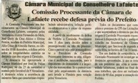 Comissão Processante da Câmara recebe defesa prévia do Prefeito. Folha Livre, Conselheiro Lafaiete, 15 dez. 2007, 350ª ed., p. 019.