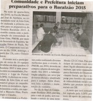 Comunidade e Prefeitura iniciam preparativos para o Ruralzão 2015. Jornal Baruc, Congonhas, 15 mar. 2015, p. 07.