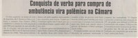 Conquista de verba para compra de ambulância vira polêmica na Câmara. Jornal Correio da Cidade, Conselheiro Lafaiete, 09 jun. 2018 a 15 jun. 2018, 1425ª ed., Caderno Política, p. 6.
