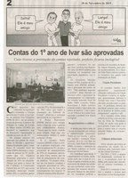 Contas do 1º ano de Ivar são aprovadas. Correio de Minas, Conselheiro Lafaiete, 29 nov. 2011, 420ª ed., p. 2 