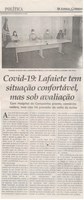 COVID -19 Lafaiete tem situação confortável, mas sob avaliação. Jornal Correio da Cidade, Conselheiro Lafaiete, 13 mai. 2020 a 05 jun. 2020, 1527ª ed., Caderno Política, p. 6.