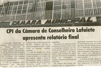 CPI da Câmara de Conselheiro Lafaiete apresenta relatório final. Jornal O Dossiê, Conselheiro Lafaiete, 20 out. 2010, 174ª ed., p. 15.