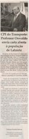 CPI do Transporte: Professor Oswaldo envia carta aberta à população de Lafaiete. Jornal Correio da Cidade, Conselheiro Lafaiete, 08 mai. 2021, Ed. 1575, Caderno Política, p. 06.